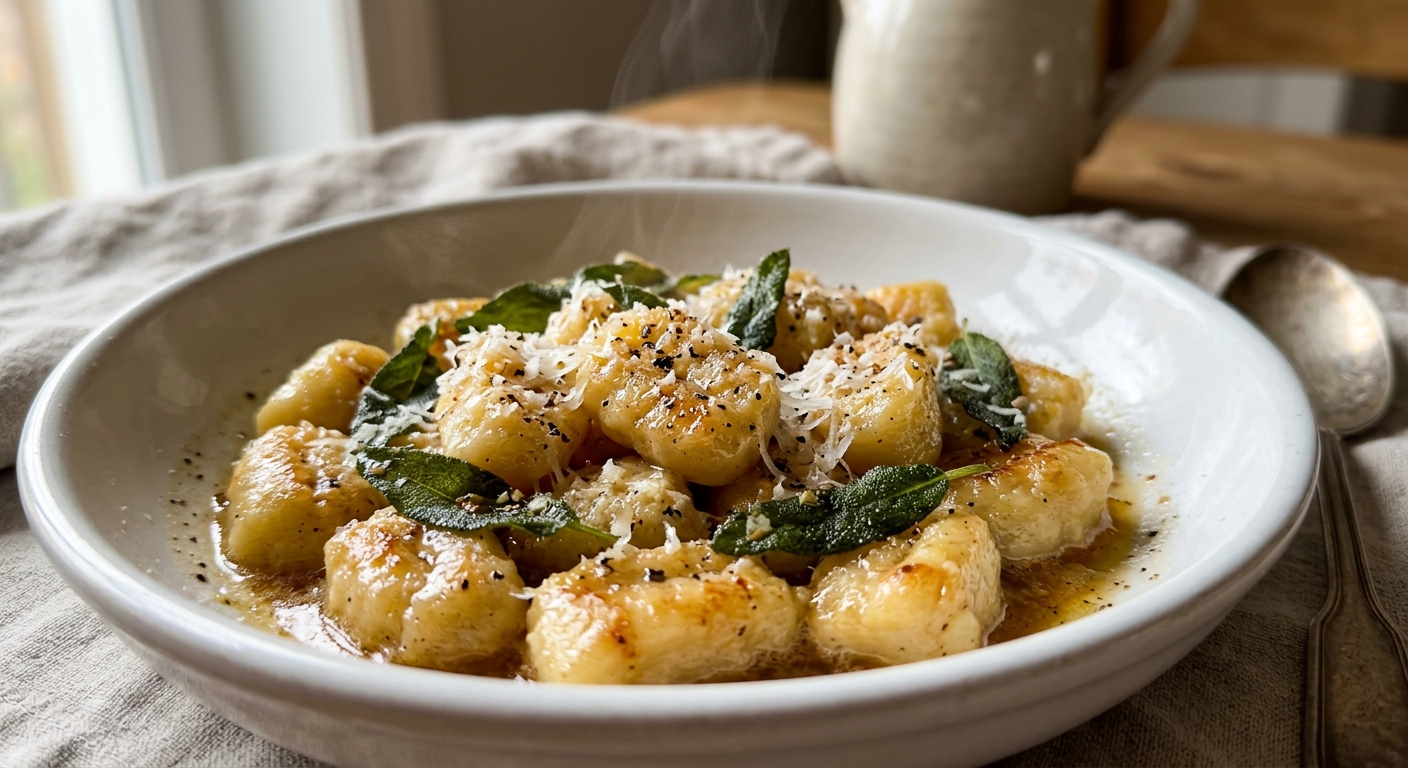 Brown butter gnocchi with crispy sage and parmesan