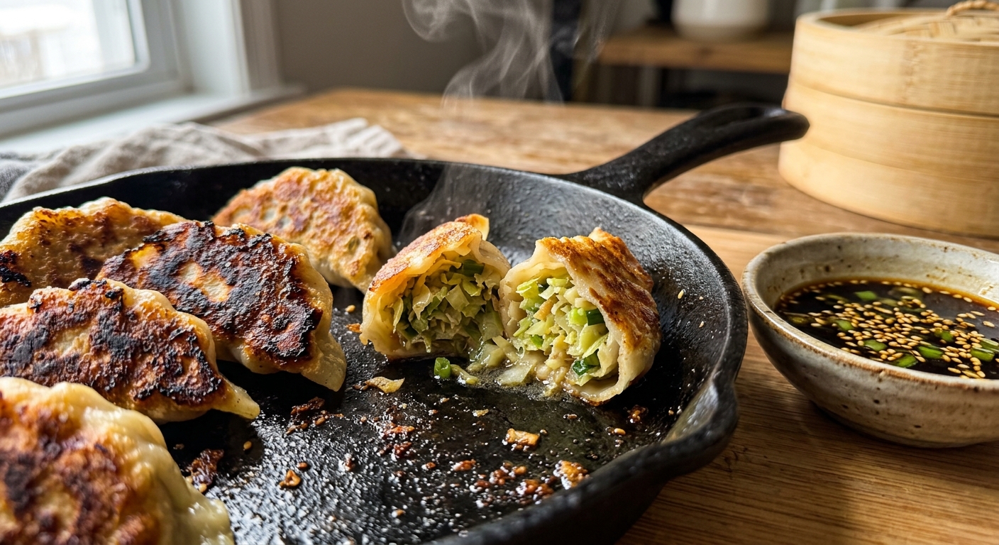 Crispy Cabbage Dumplings (Pan-Fried Potstickers)