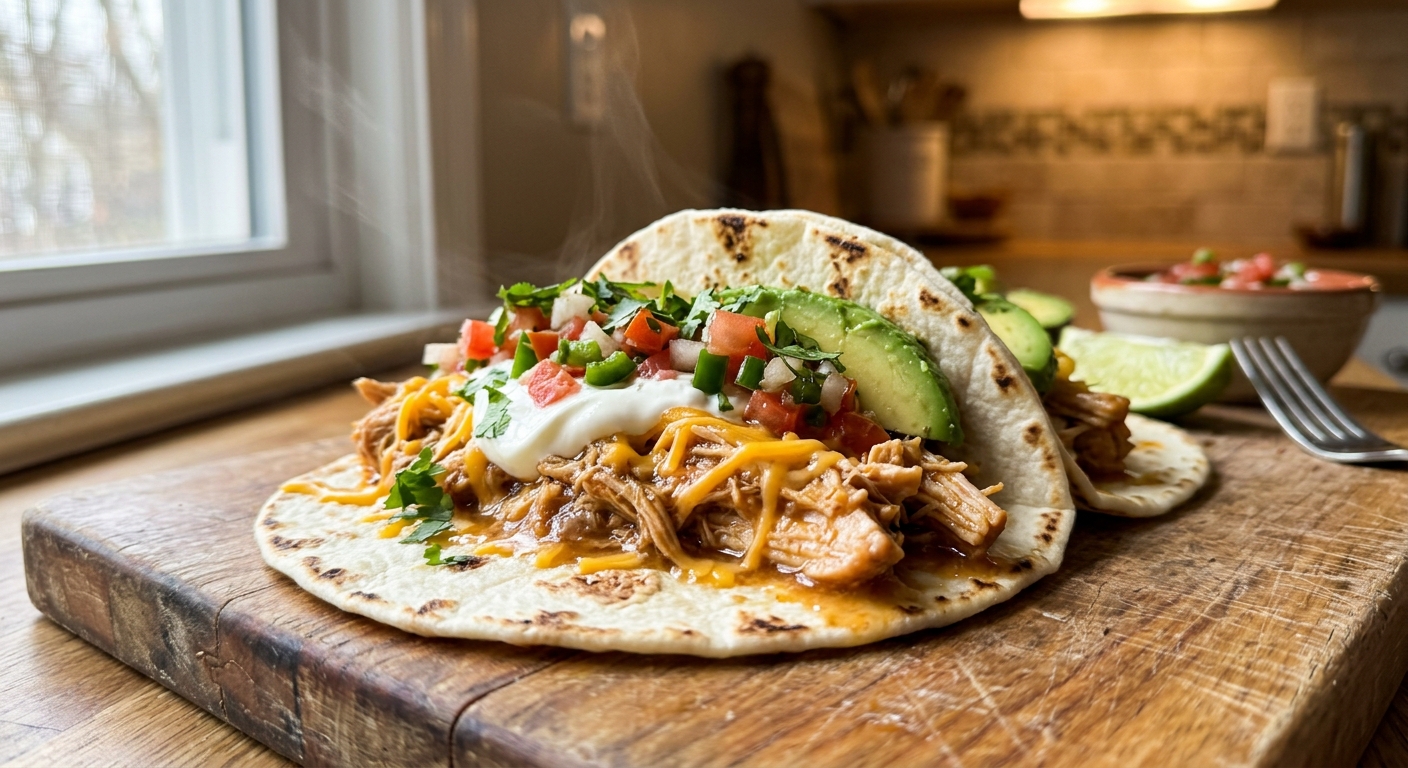 Crockpot Chicken Tacos (5-Ingredient, Set & Forget)
