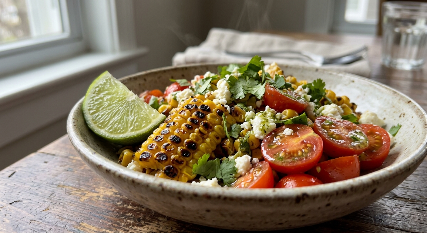 Charred Grilled Corn Salad with Feta