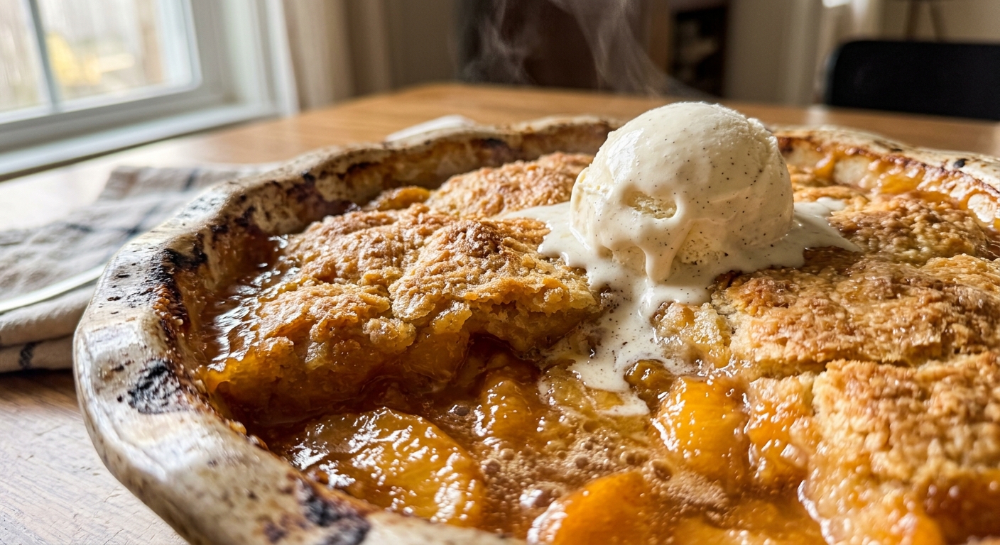Southern Peach Cobbler (Juicy & Golden)
