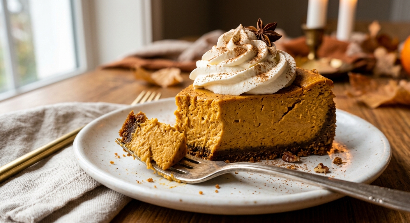 Pumpkin Cheesecake (No-Crack Guaranteed)