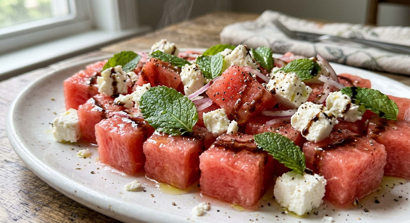 Watermelon Feta Salad with Mint & Balsamic