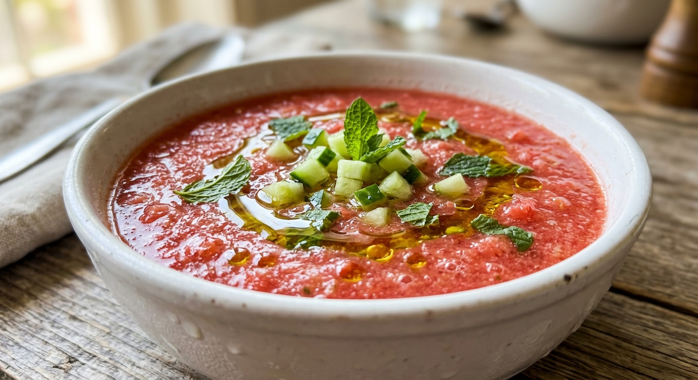 Watermelon Gazpacho (Chilled Summer Soup)