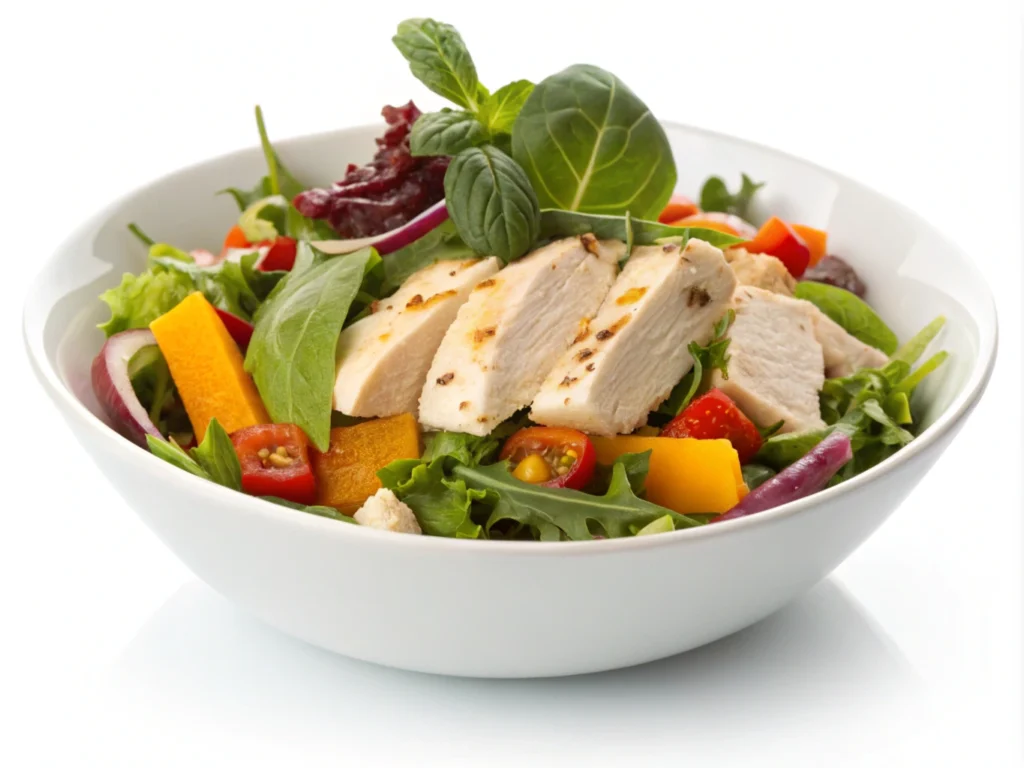 a visually appealing plate of chicken salad served 1 Bin Recipes