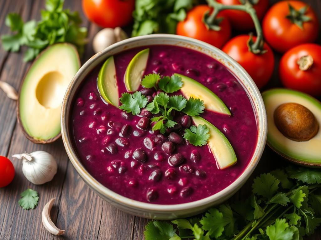 purple black bean soup recipe